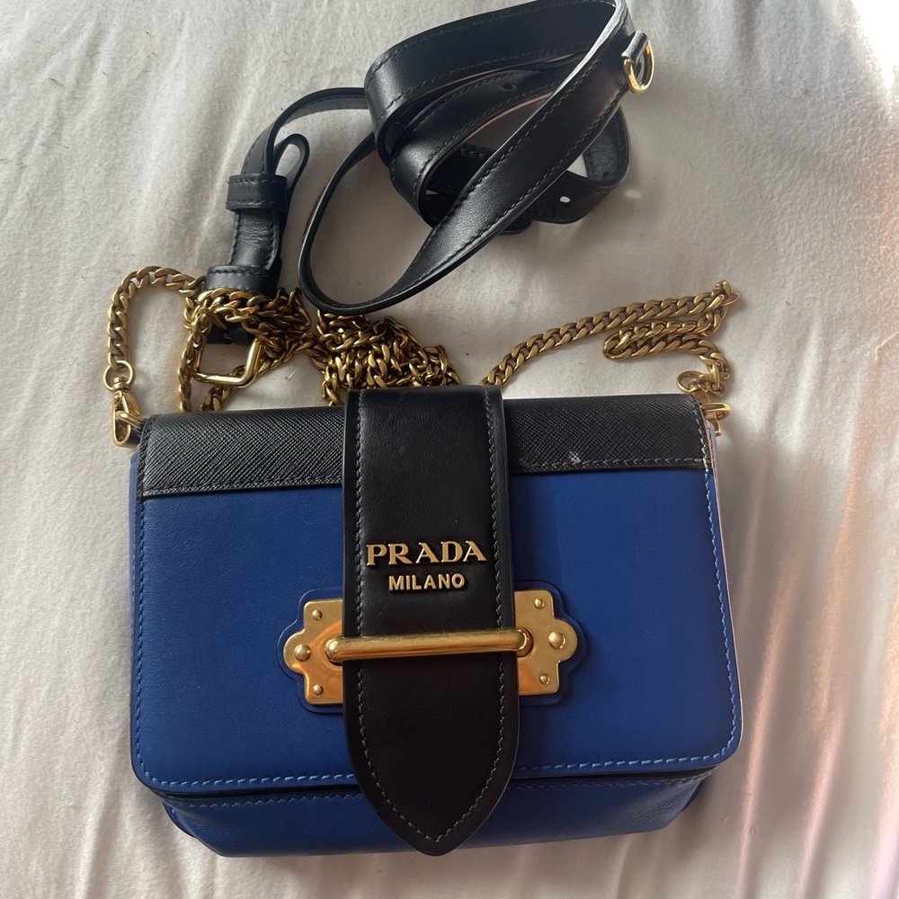 Prada crossbody/fannypack bag blue and black